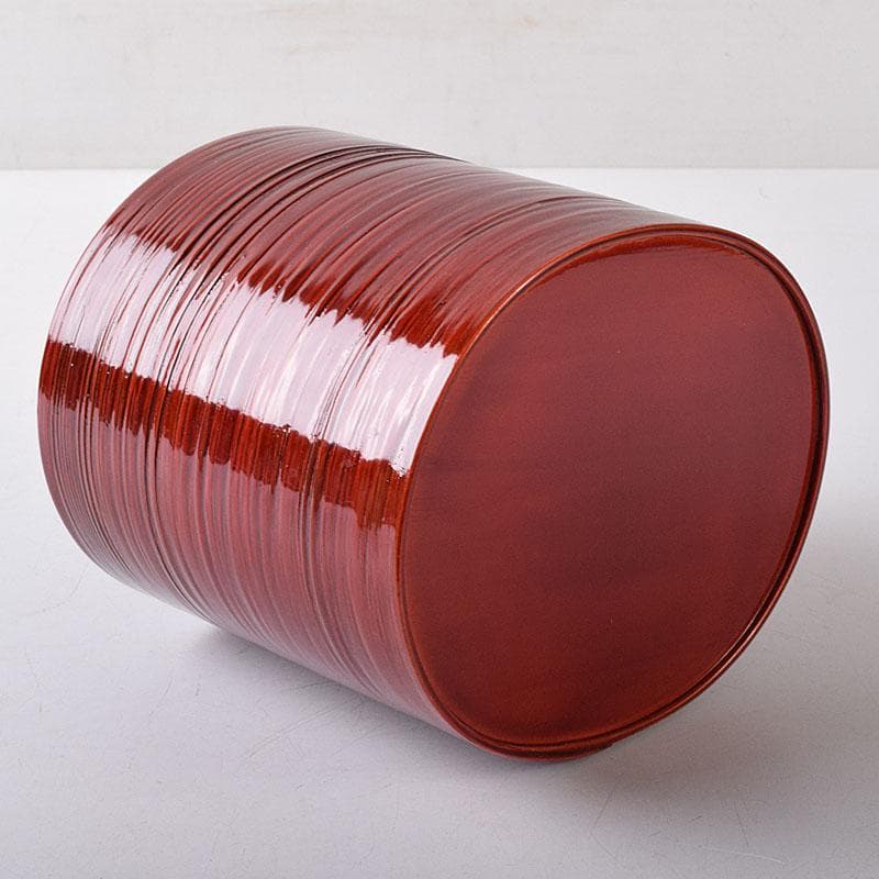 茶道具　伝統工芸　飛騨紅春慶塗　へぎ板曲建水　共箱　C　7863