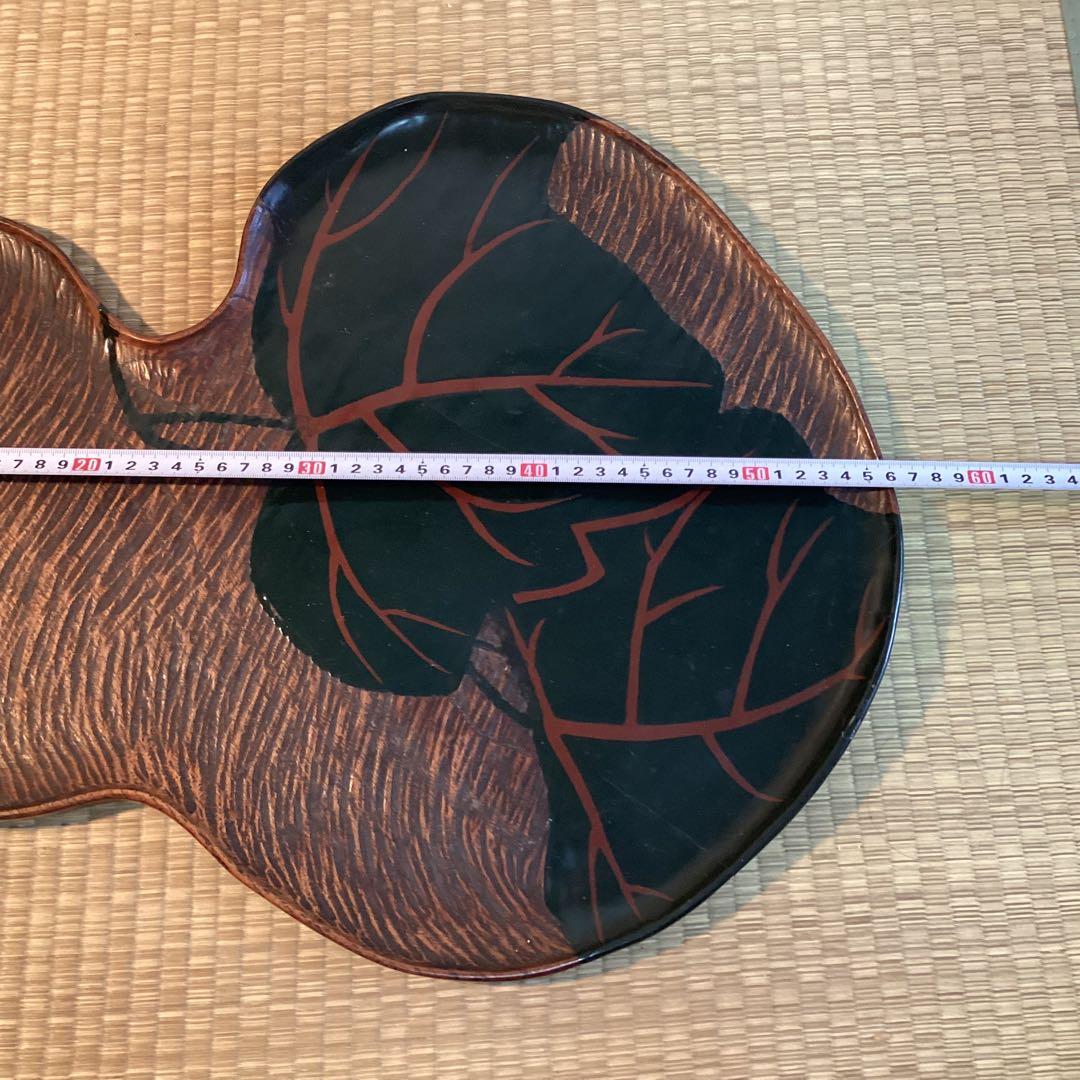 煎茶葉盆 ① 煎茶道瓢型漆絵葉盆