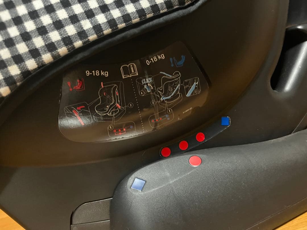 【廃番】Joie キャノピー付 チャイルドシート ギンガムチェック 付属品あり