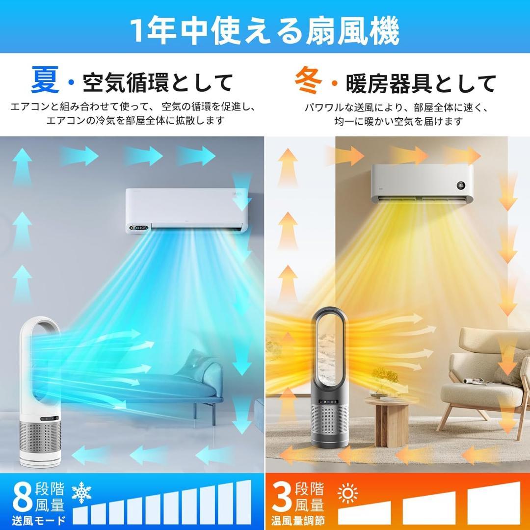 KKBJJ様❤️新品❤️タワーファン 羽根なし扇風機【温冷風・空気浄化・一台３役】