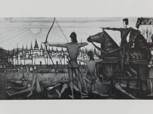 ベルナール・ビュッフェ/177-1957、版上サイン入、希少、状態良