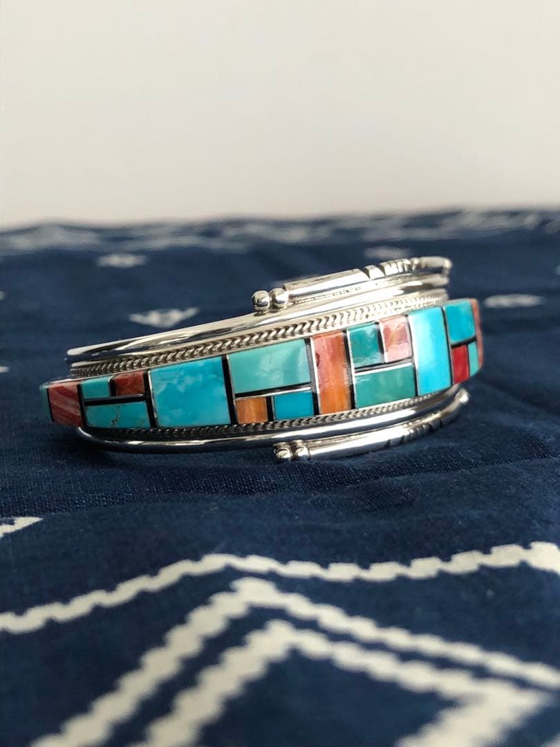 Joan Douglas インレイ　バングル　ズニ　インディアンジュエリー