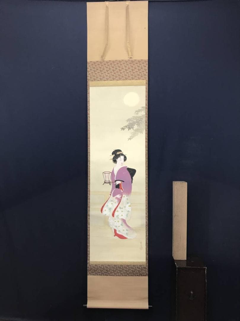 真作】横尾芳月/美人画/美人図/掛軸/名家伝来/AC-152 - メルカリ