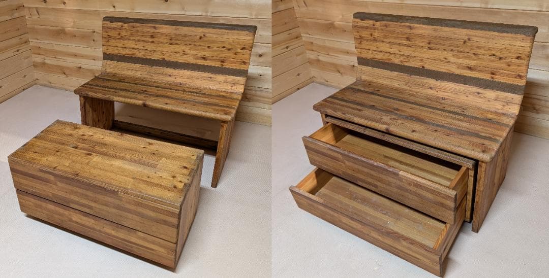 木製 ハンドメイド オーダー コの字 サイドテーブル テレビ台 水槽台