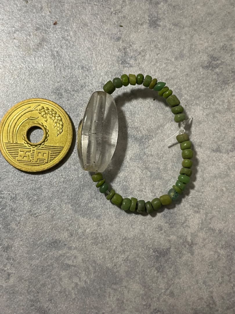 水晶製切子玉とガラス玉 古墳時代 勾玉 縄文 石器 土器