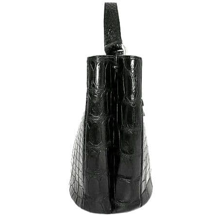 ✨美品✨JRA認定 クロコダイル　2way ショルダーバッグ バケット　ブラック