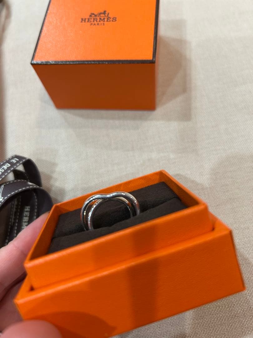 エルメス ヴェルティージュクール リング ハート　2連リング