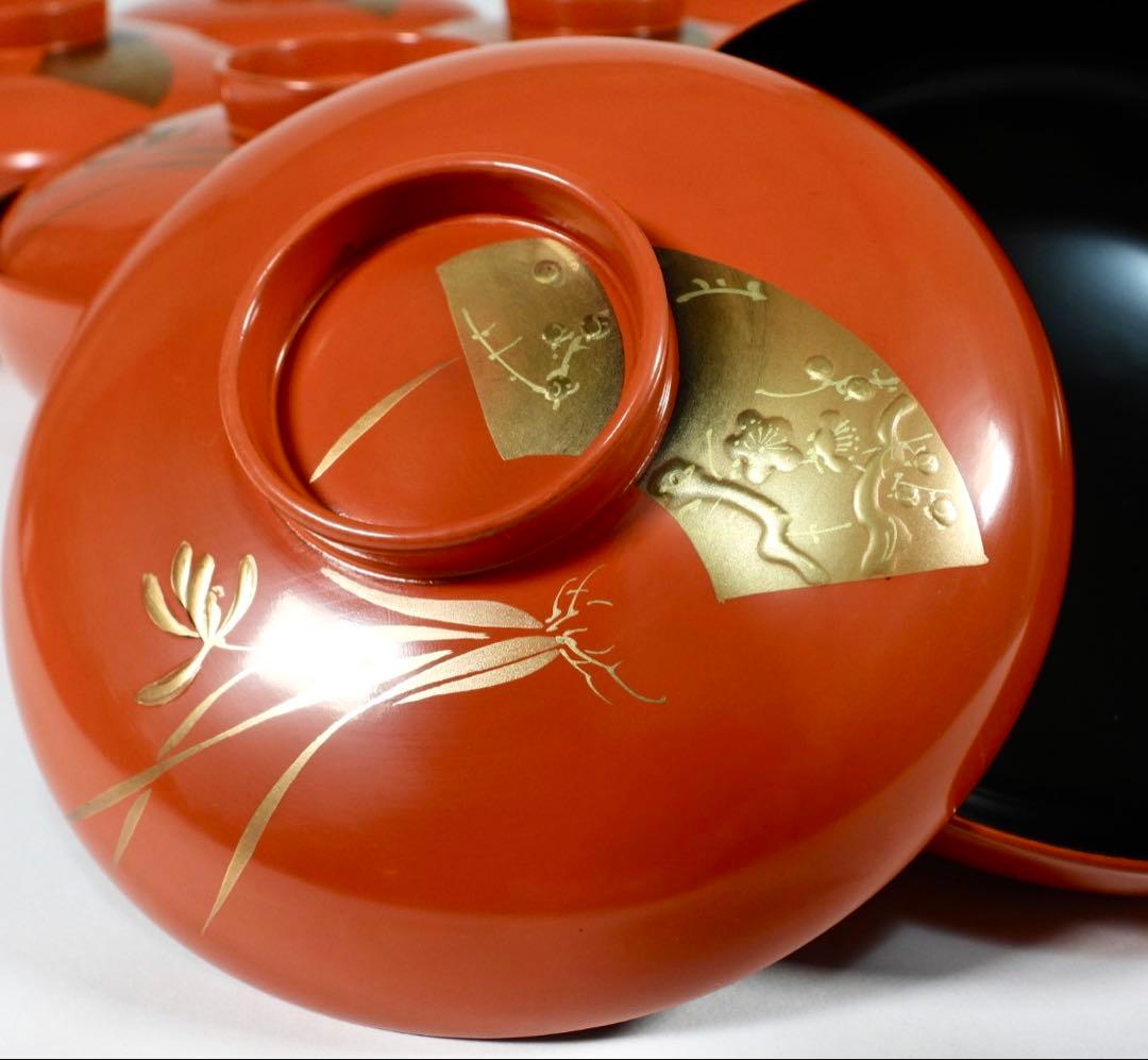 輪島塗 木製 金蒔絵 吸物椀 10客 蓋碗 漆芸 漆器