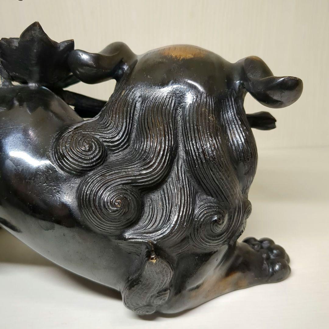 照雲 唐獅子牡丹 銅製 置物 縁起物 - メルカリ