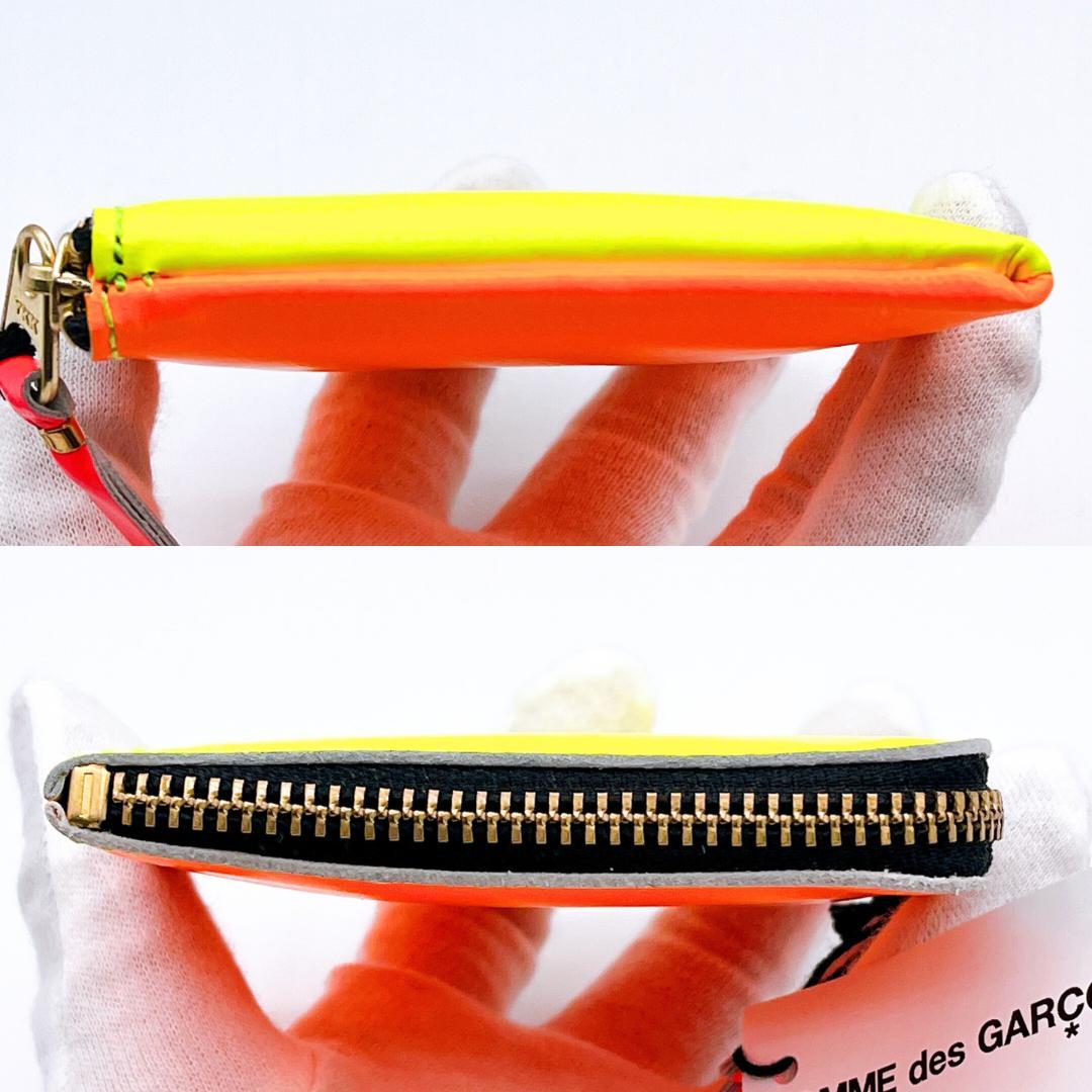 新品 コムデギャルソン レザー L字ファスナー ケース オレンジ イエロー