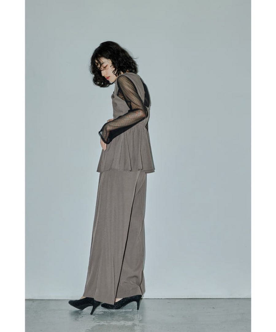 ＊美品＊アシンメトリービスチェ＆ワイドパンツセットアップ パンツドレス