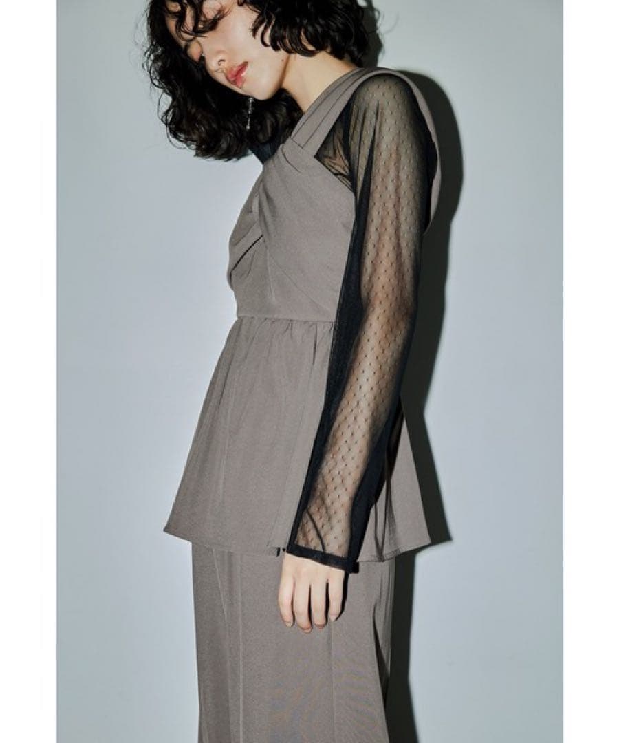 ＊美品＊アシンメトリービスチェ＆ワイドパンツセットアップ パンツドレス