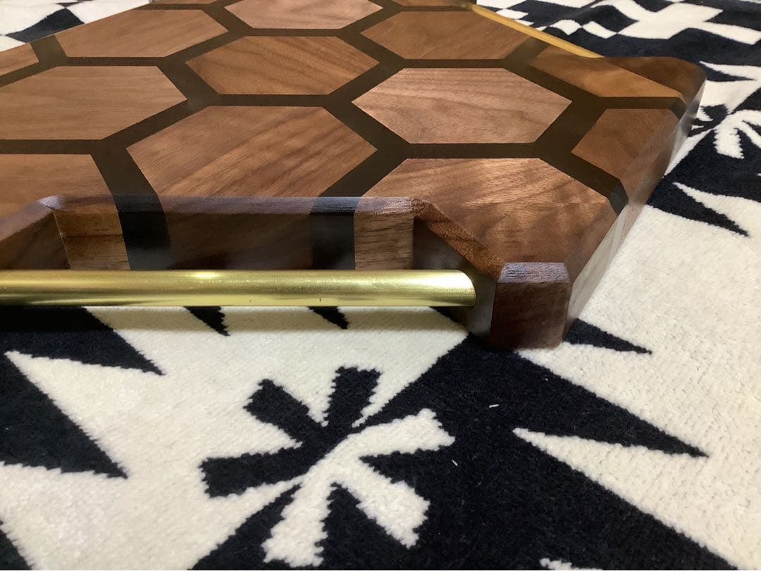 三脚テーブル エポキシヘキサゴン98ウォールナット