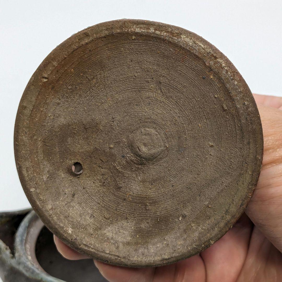 藤原宏 備前焼 猿摘宝瓶 共箱黄布栞 煎茶道具 煎茶器