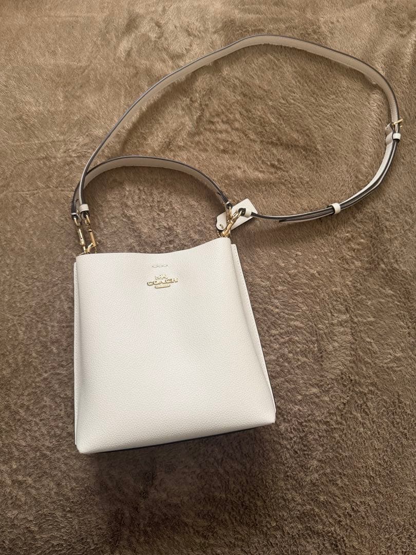 COACH ホワイト レザー ショルダー ハンド バッグ