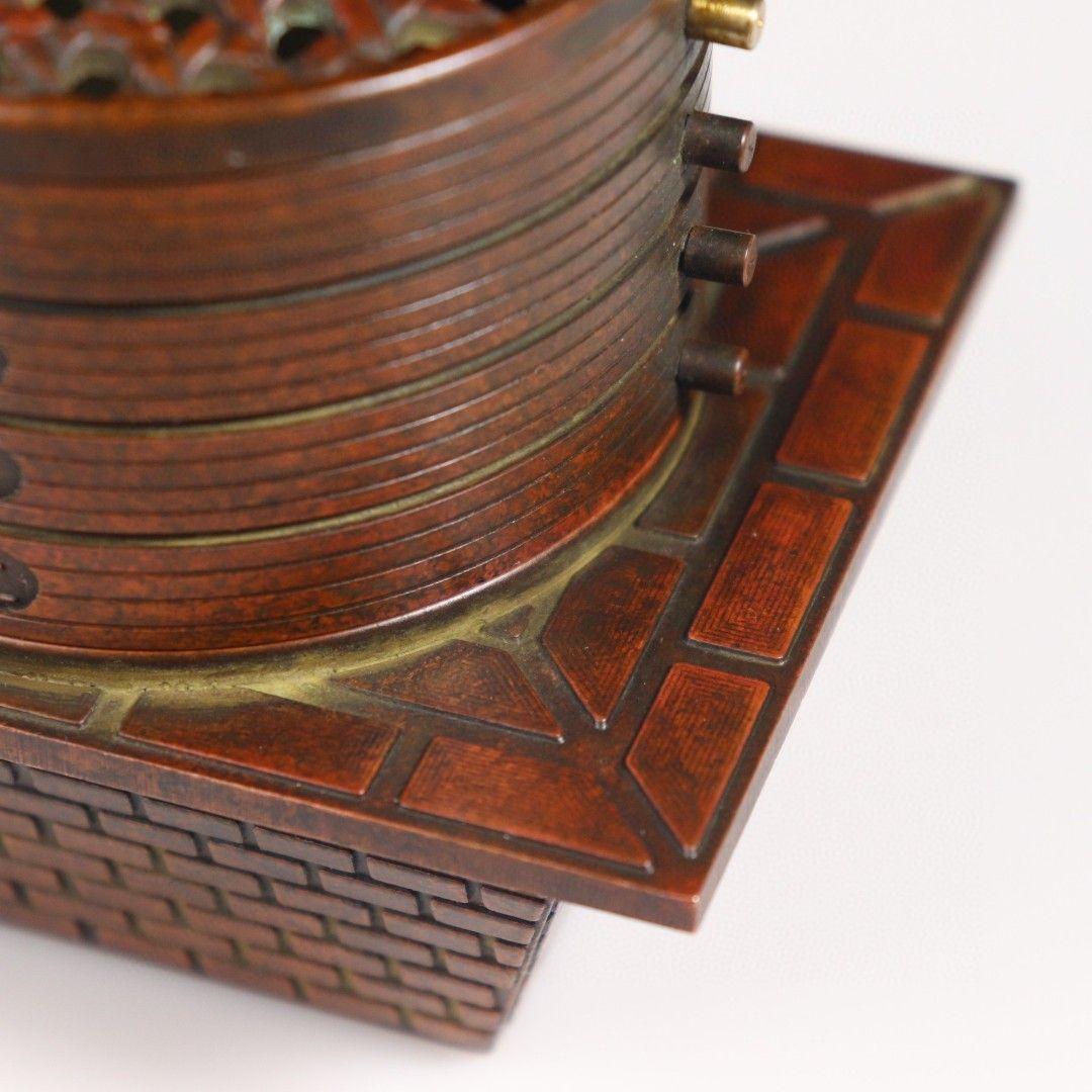 銅製 蘇工蒸蒸日上香炉 檀香沈香炉 竈台香薫炉 灰皿書斎 応接間 装飾工芸品置物