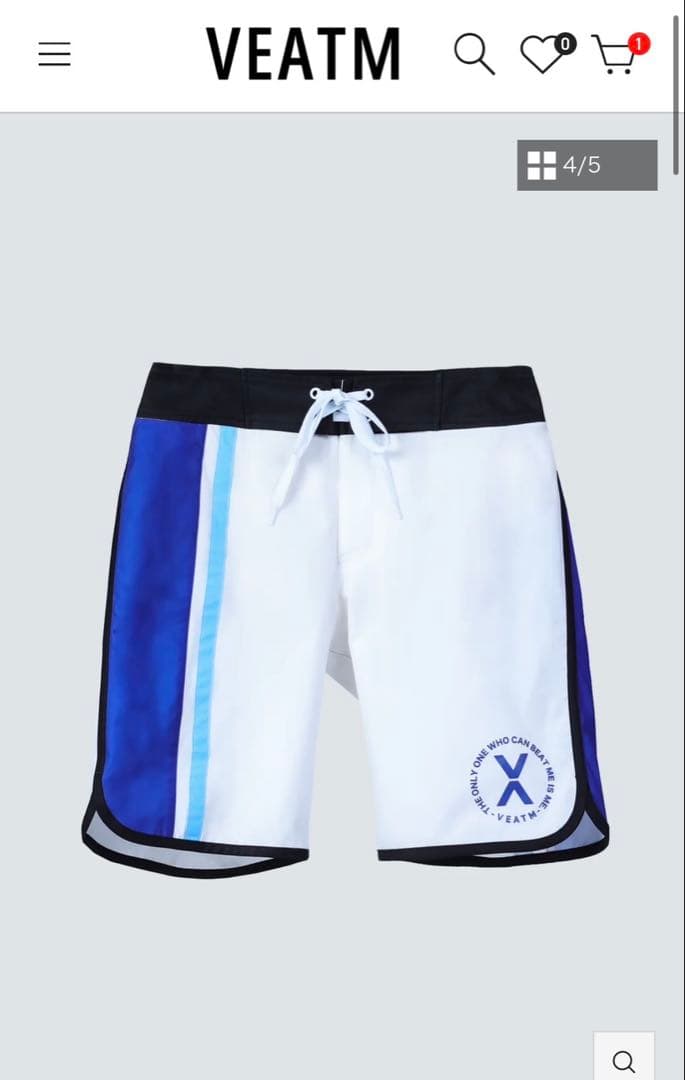 VEATM サーフパンツ　フィジーク　Mサイズ ホワイト/ブルー VEATM サーフパンツ フィジーク Mサイズ ホワイト/ブルー SURF SHORTS-