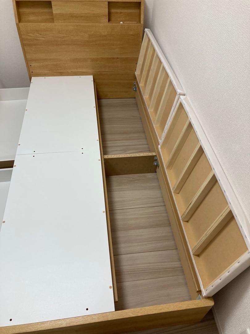 シングルベッド 引き出し収納 コンセント2個つき