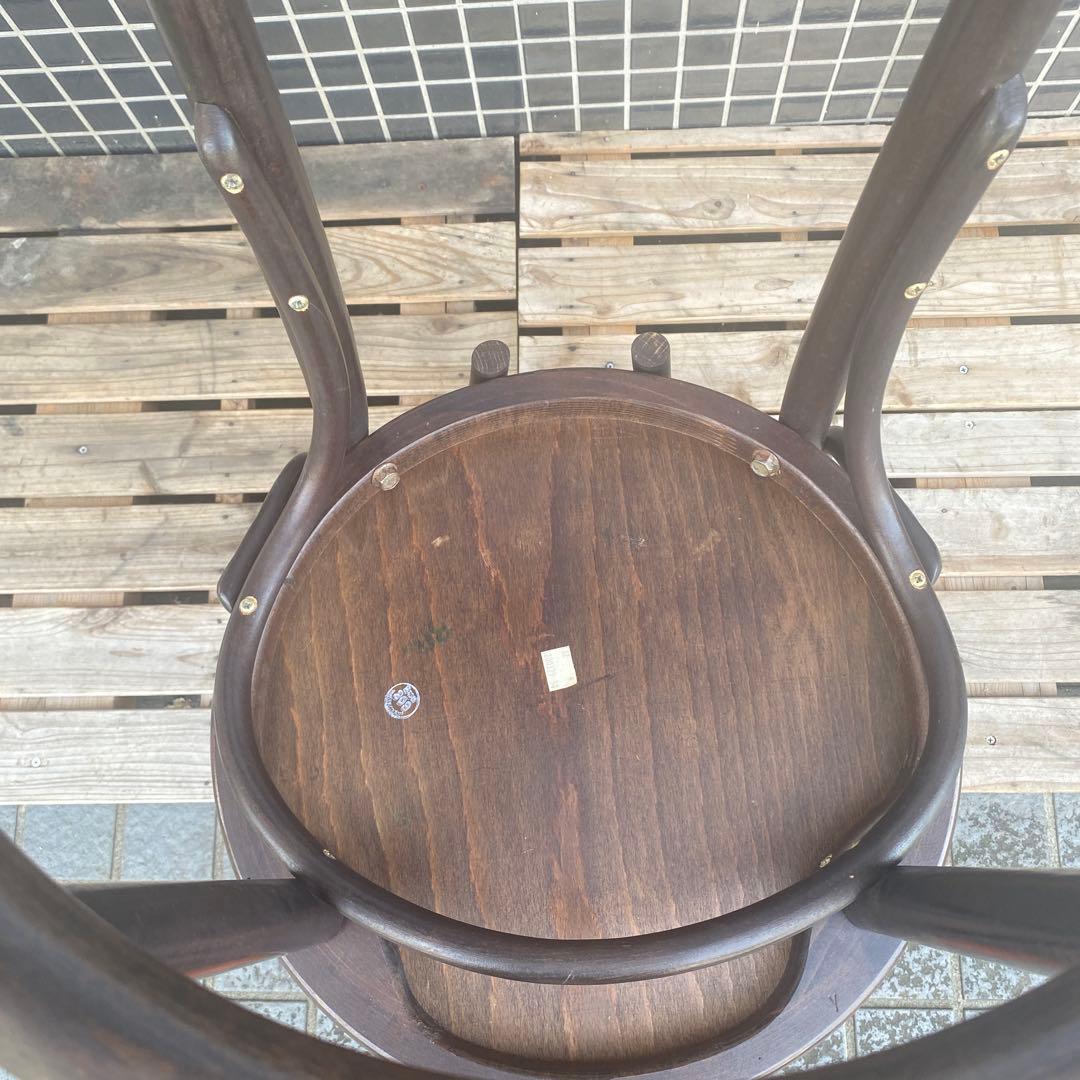 ミッドセンチュリー ヴィンテージ ウッドカウンターチェア 型押し