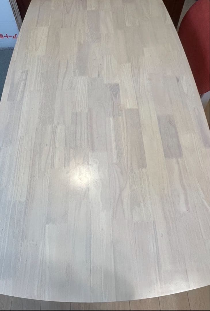 ニトリ　ダイニングテーブルセット　木製 赤 青Nシールドファブリック