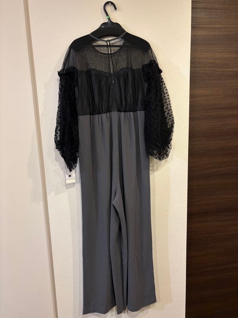 ANDRESD flocky dot pants dress グレー 結婚式