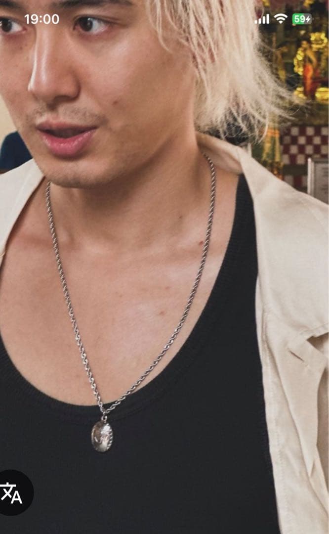 藤井風 ネックレス オーム シヴァ神 ロープチェーン付き