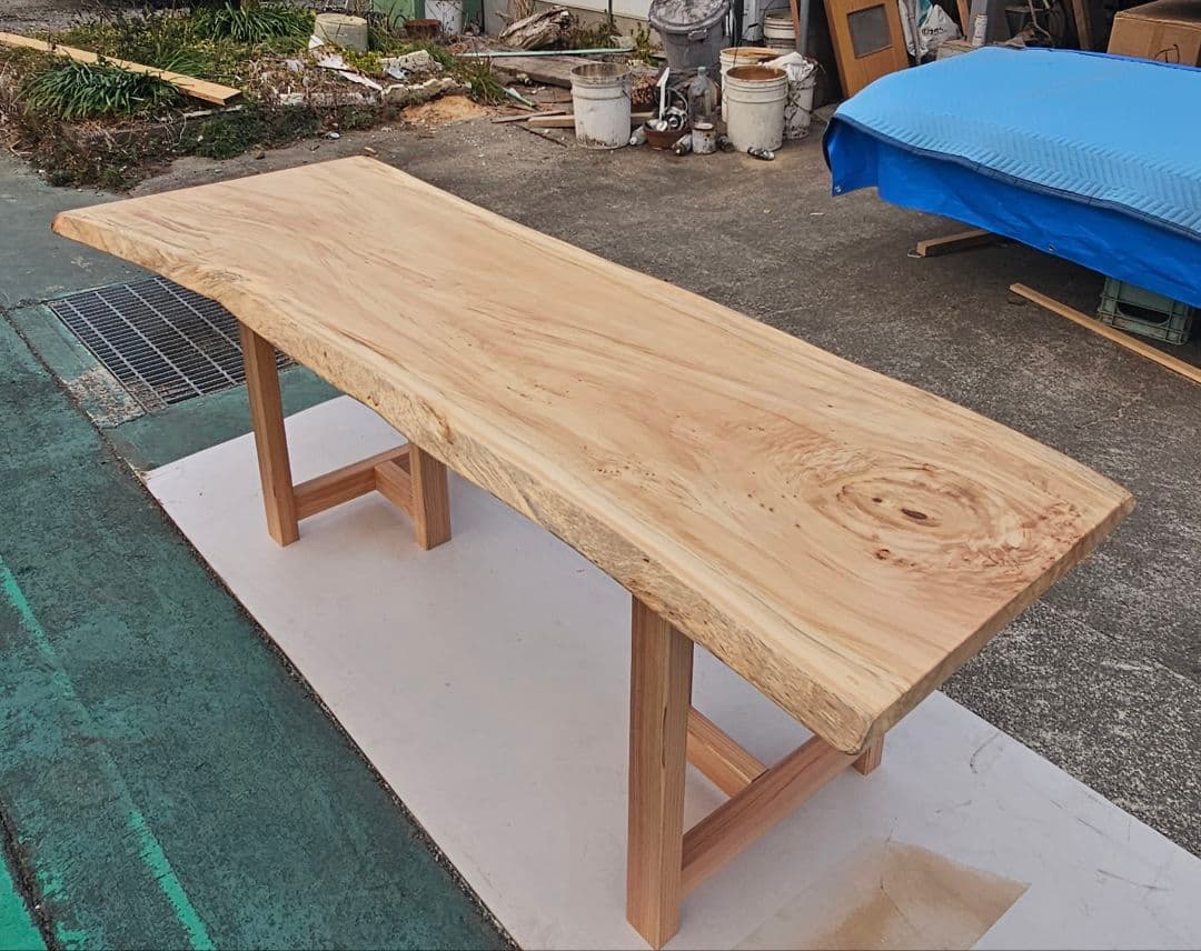 柳　一枚板　ダイニング　テーブル　特大　リビング　ローテーブル