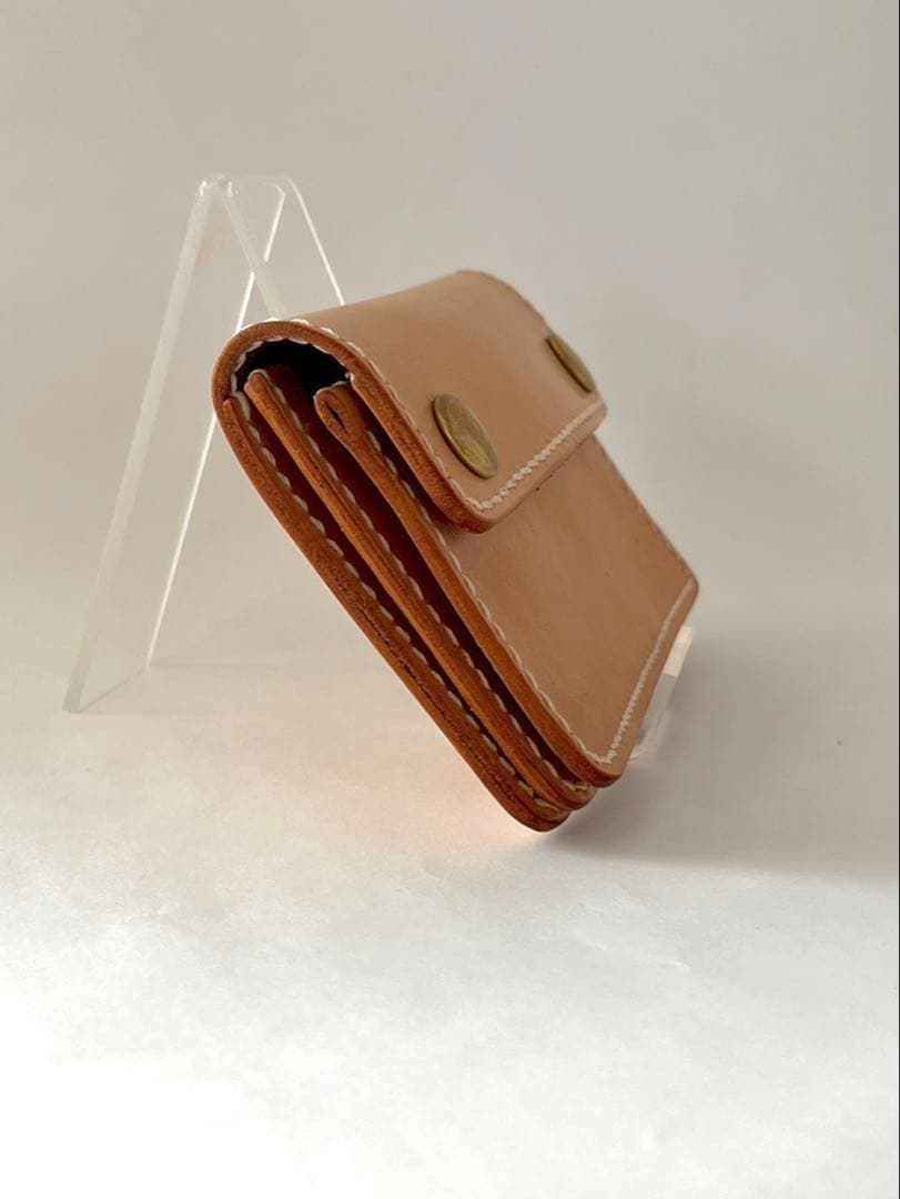 ミドルトラッカーウォレット｜三層タイプ｜本革（牛革）ヌメ革 ×手縫い ×真鍮金具