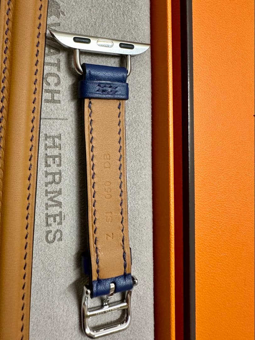 Hermes ブルー・サフィールアトラージュ・ドゥブルトゥールレザー