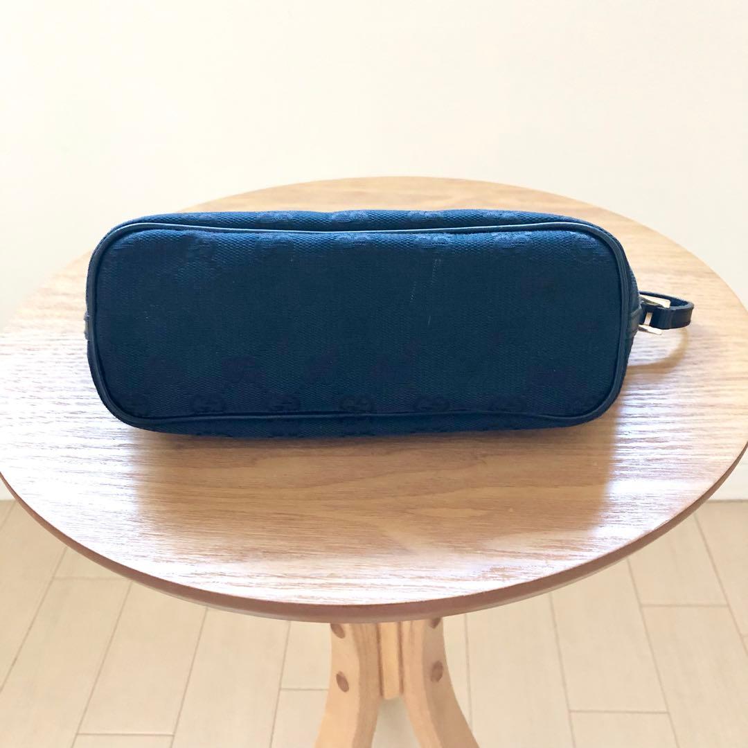 GUCCI グッチ アクセサリーポーチ パーティーバッグ GG柄キャンバス 黒