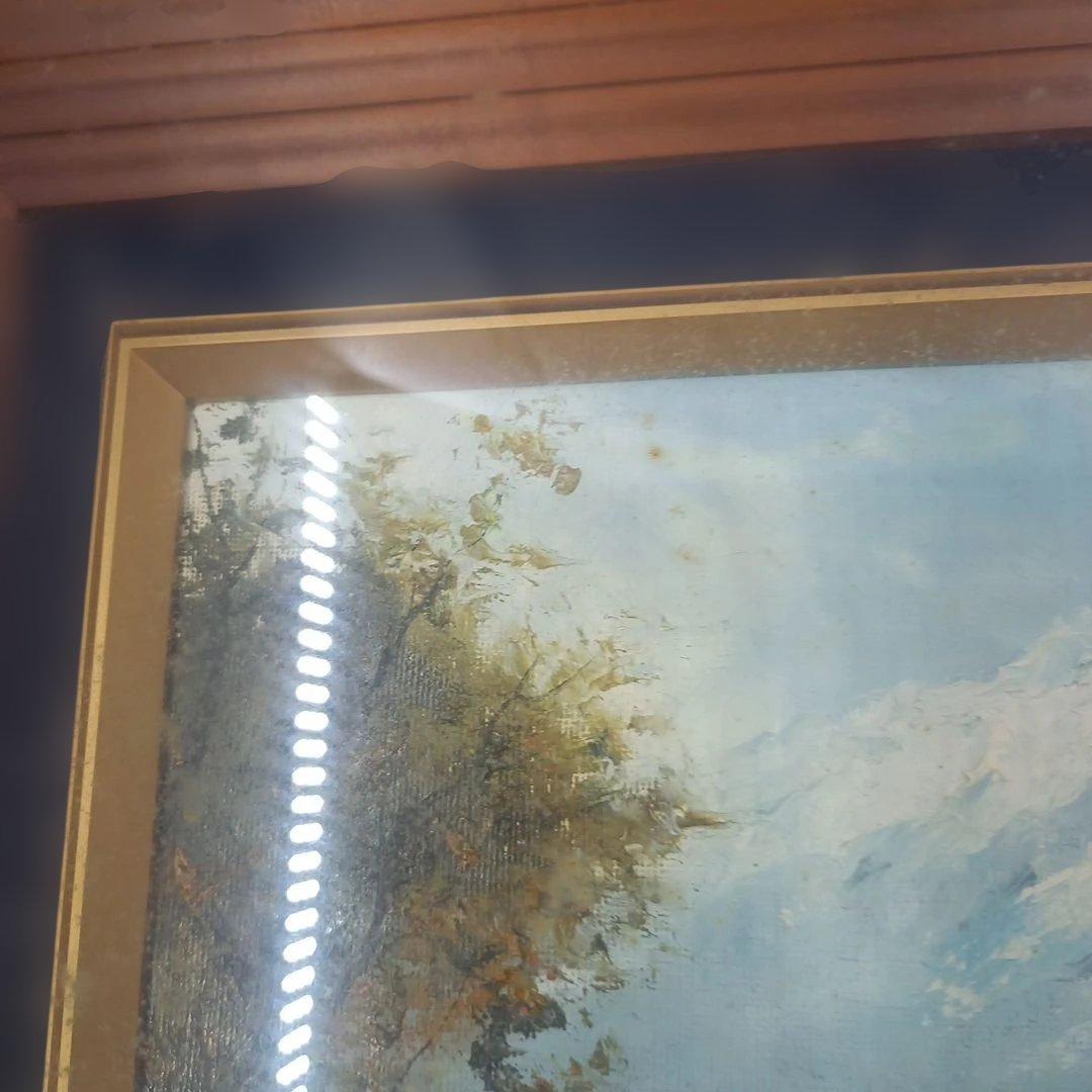 油彩肉筆画「白馬連峰」