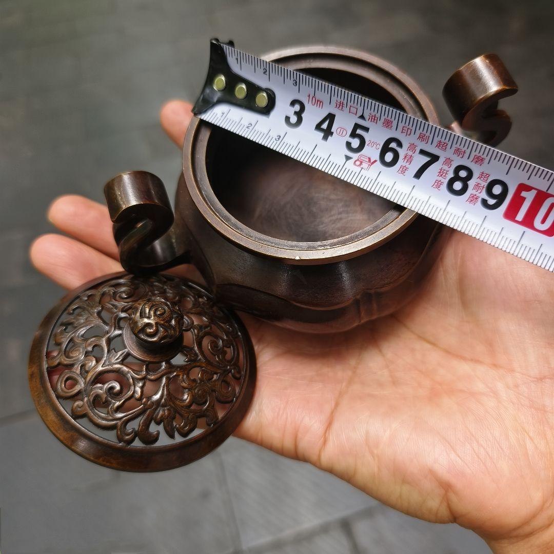 銅製 海棠薫香炉 香炉 檀香香炉 茶道沈香炉 香道具 装飾品 工芸品 置物