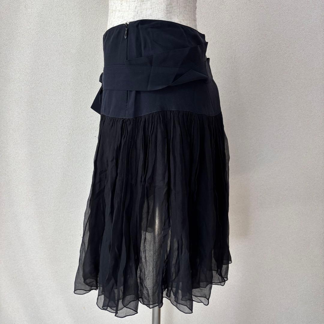 Blumarine ブルマリン シフォンスカート ブラック シルク イタリア