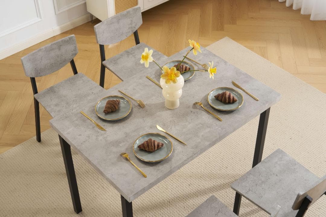 新登場！4人掛け テーブル＆チェア4脚 オシャレ北欧風 幅110 GRAY