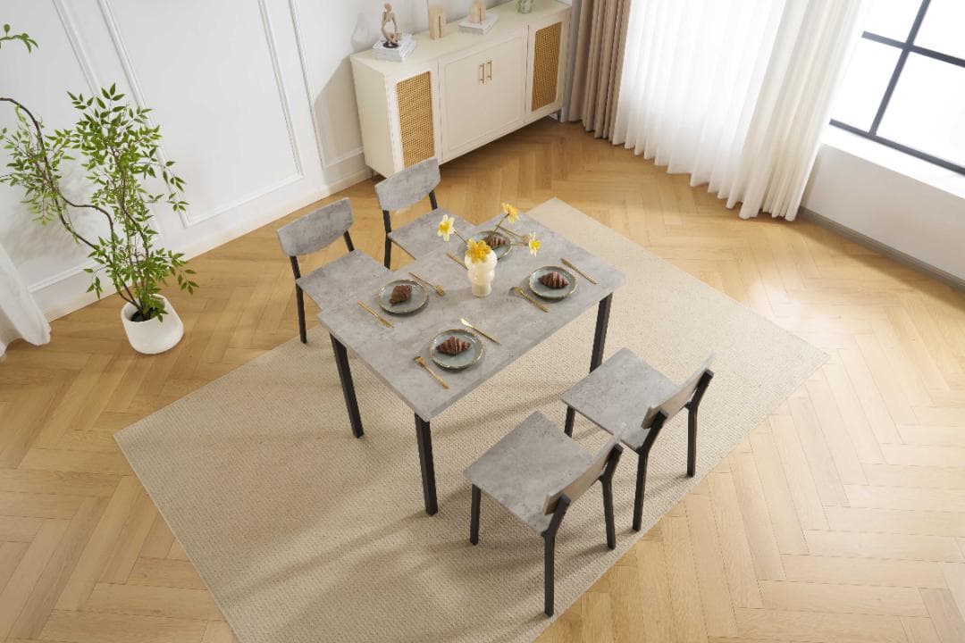 新登場！4人掛け テーブル＆チェア4脚 オシャレ北欧風 幅110 GRAY