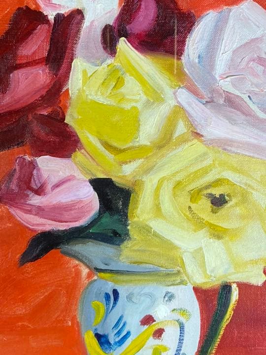 バラの花 油彩画 ・木下孝則画伯作