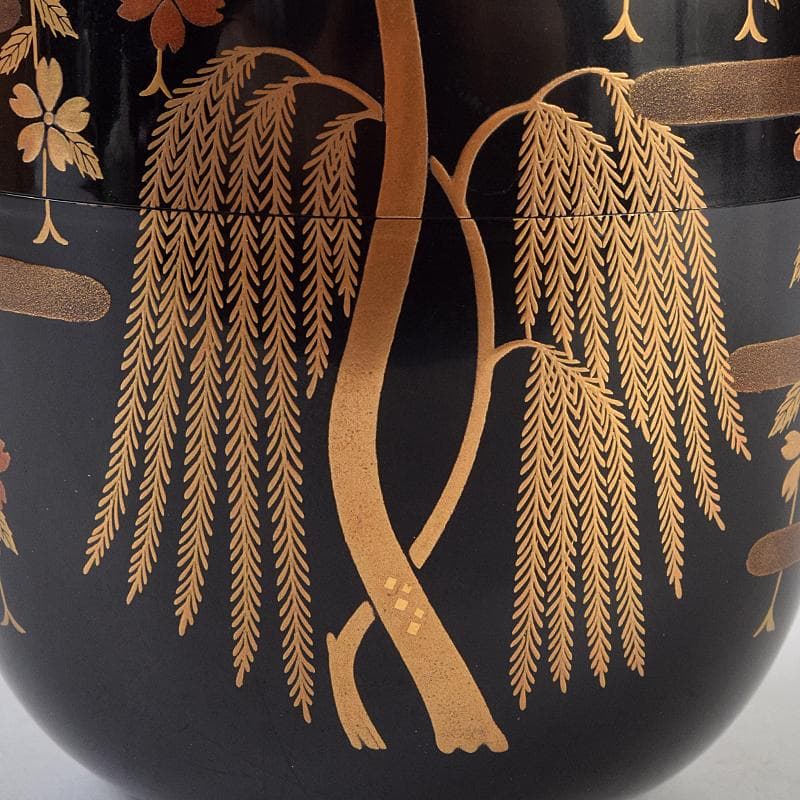 茶道具 山中塗 中村宗悦作 柳桜蒔絵 大棗 共箱 V R9519 - メルカリ