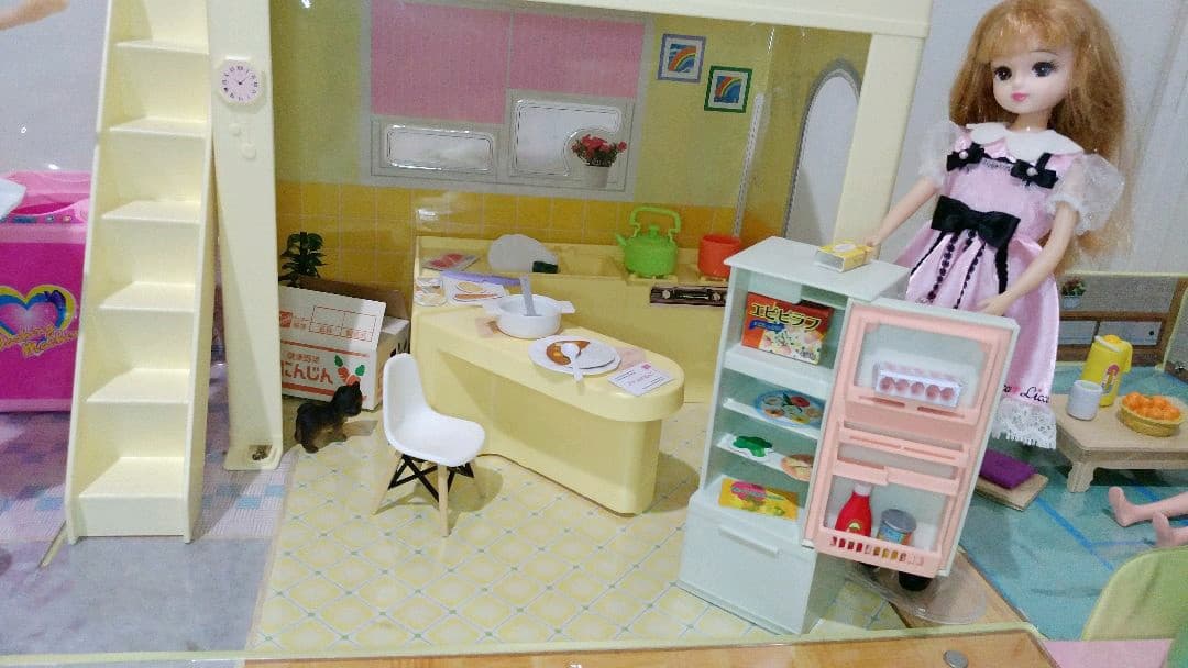 90 リカちゃん「おばあちゃんの家」洗濯機付 レア 昭和レトロ リカ