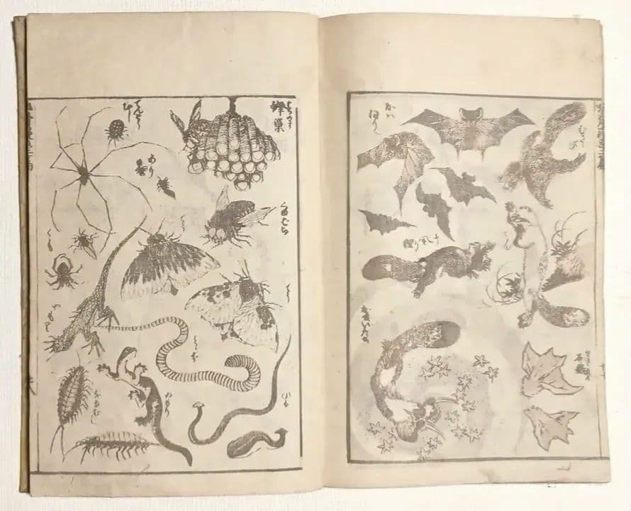 版画北斎漫画二編 （後摺り)葛飾北斎画尾陽東壁堂（永楽屋