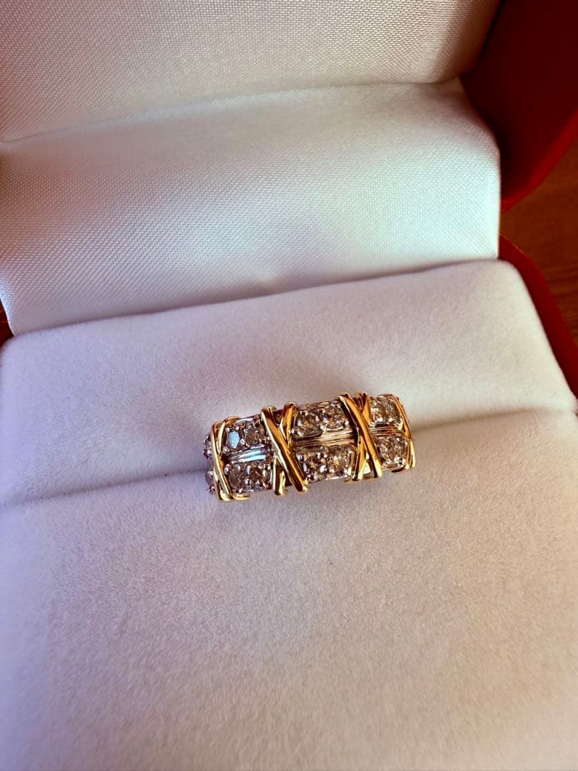 専用　ゴージャス　ダイヤモンド　pt900 プラチナ　k18 リング　13.5号