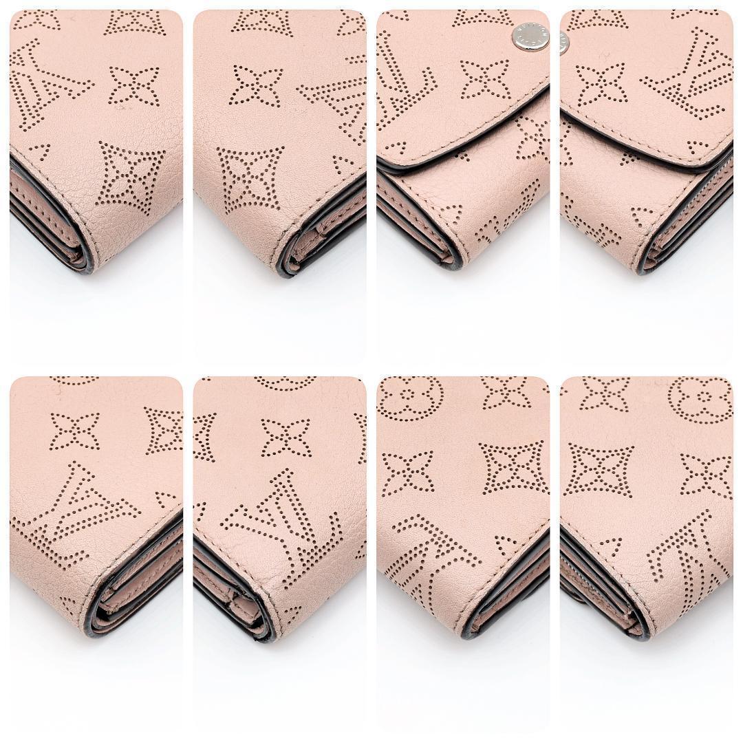 【美品】ルイヴィトン マヒナ コンパクト 二つ折り財布 ピンク ※鑑定済み