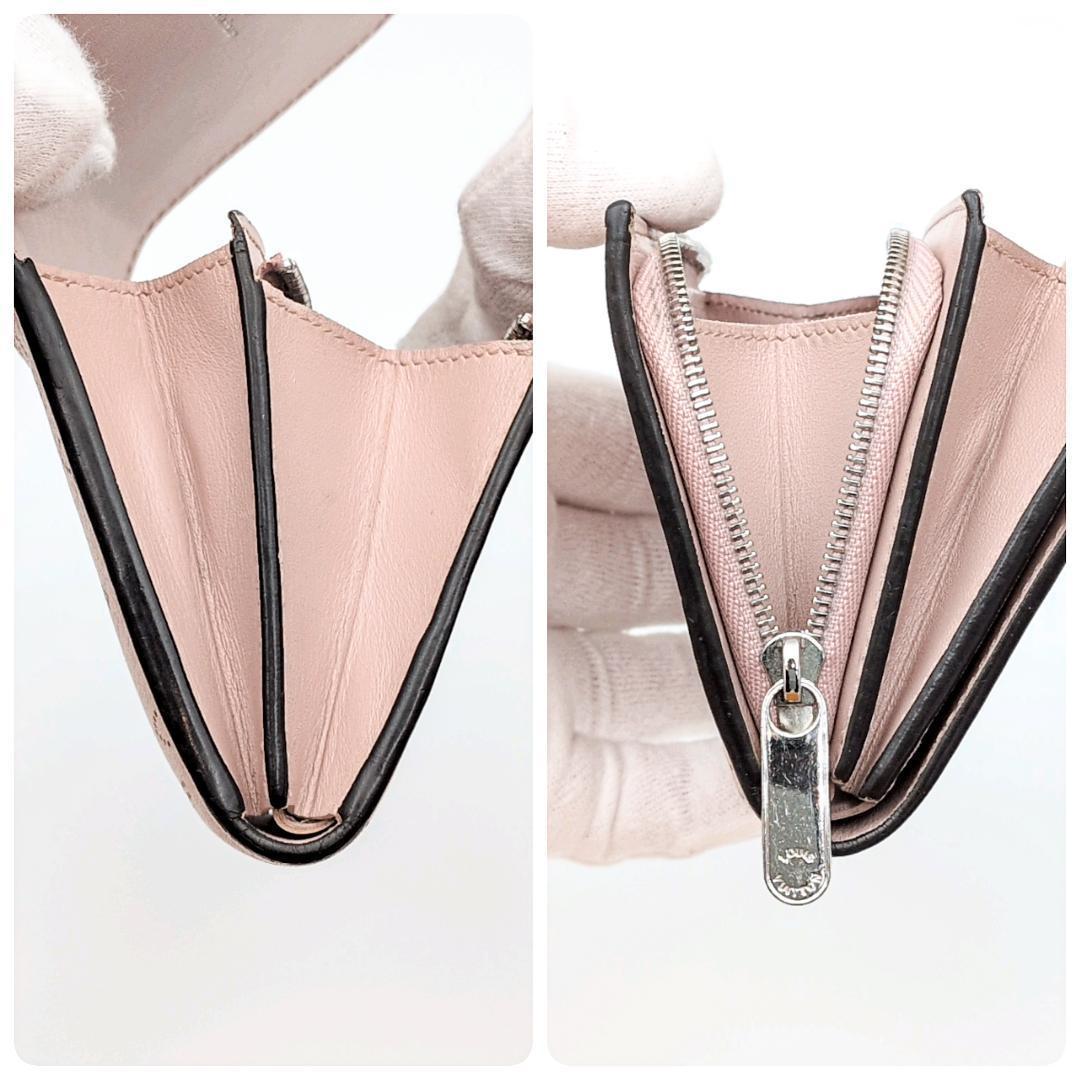 【美品】ルイヴィトン マヒナ コンパクト 二つ折り財布 ピンク ※鑑定済み