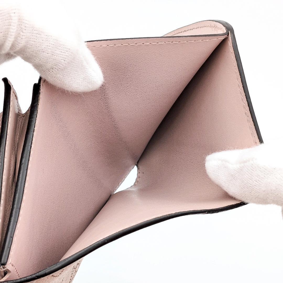 【美品】ルイヴィトン マヒナ コンパクト 二つ折り財布 ピンク ※鑑定済み