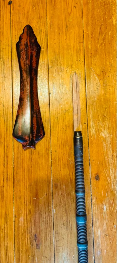 槍　拵　朱槍　根来塗り