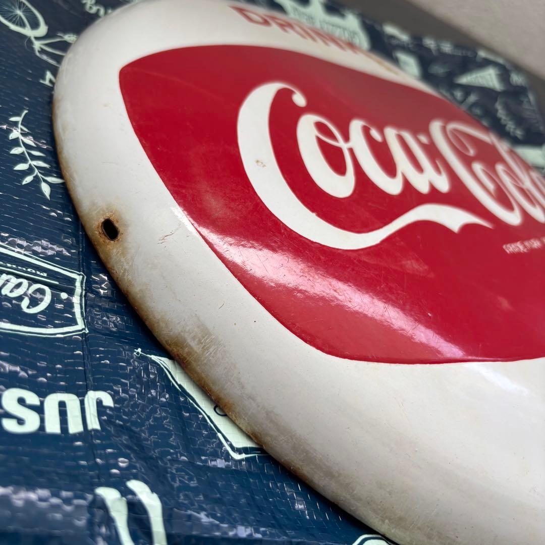 コカコーラ ホーロー看板 ボタンサインCoca Cola Coke 昭和レトロ