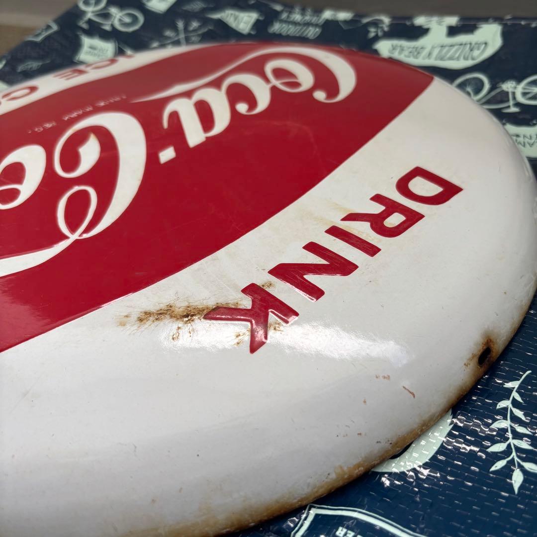 コカコーラ ホーロー看板 ボタンサインCoca Cola Coke 昭和レトロ