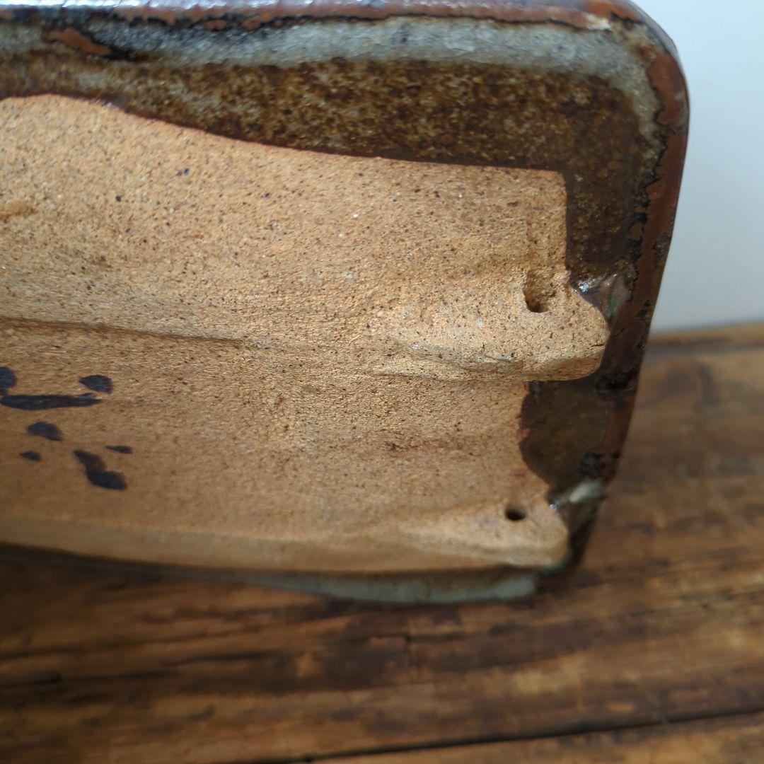 【民藝】坪島土平 廣永窯 金彩色絵角皿