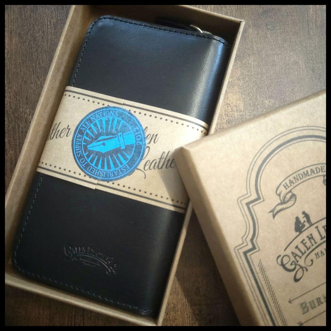 ガレンレザー　ブラック　3本差し+カードスロット ガレンレザー 3本差しジップペンポーチ ブラック GA-100 | あいうえお