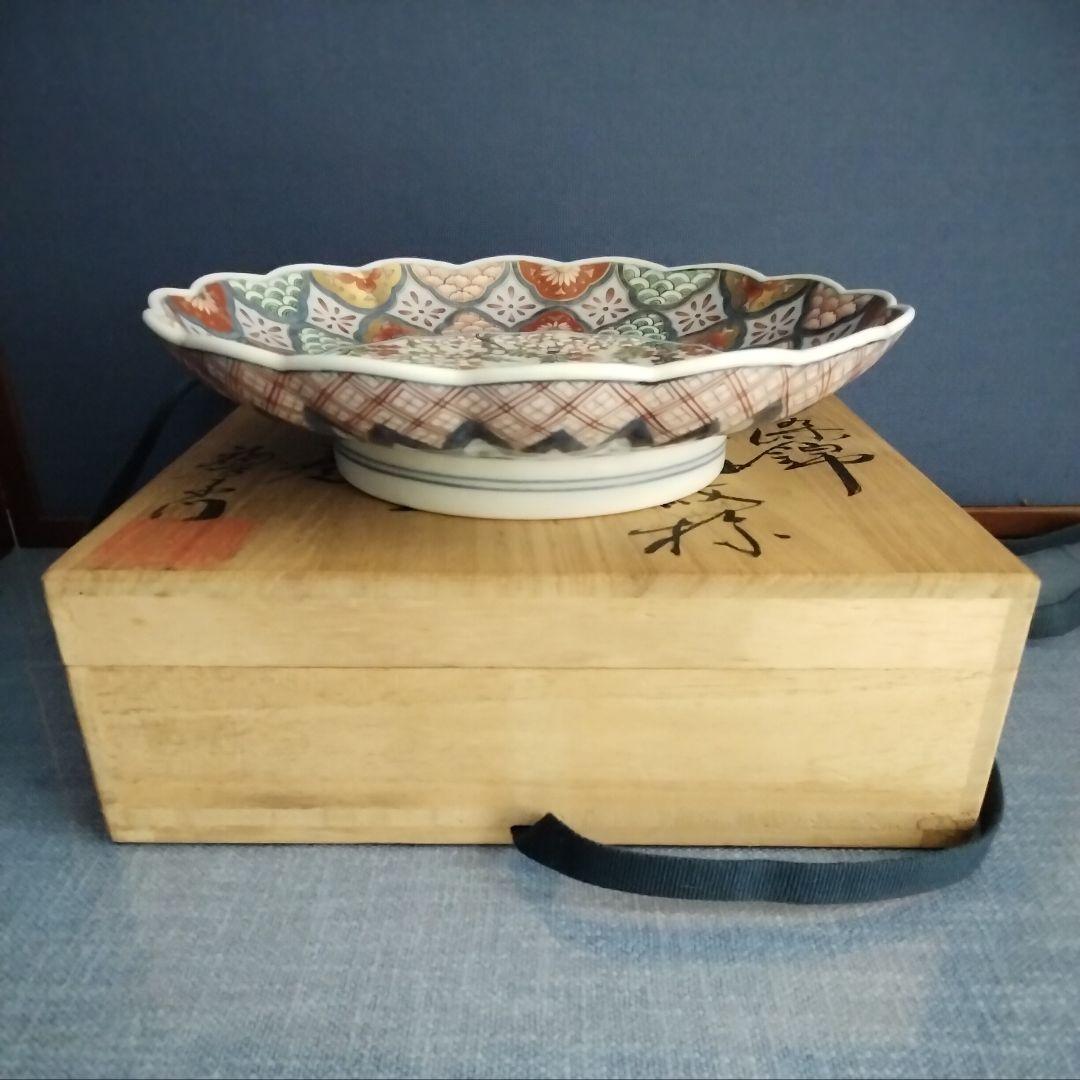 手書き献上伊万里焼 七寸飾り皿 花鳥紋 1枚 手書き献上伊万里焼