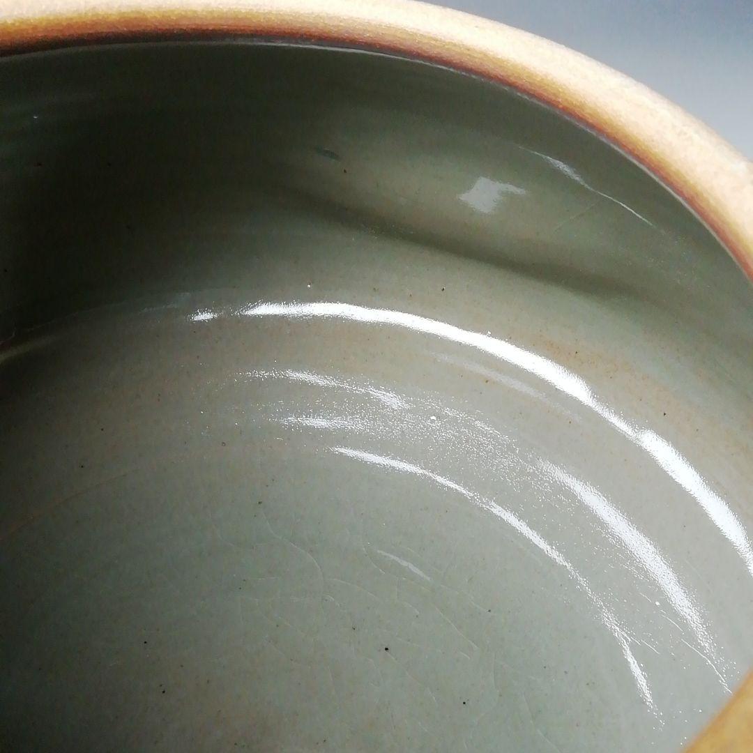 T201 水指 『雲鶴青磁蜜柑』『藤井永祥造』 共箱 茶道具